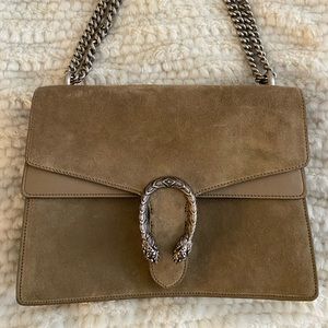 GUCCI DIONYSUS MEDIUM TAN SUEDE BAG